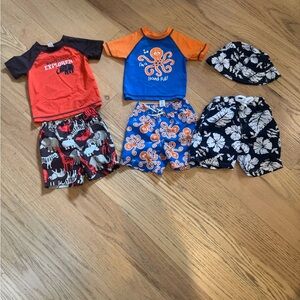 3 Boys Swim Outfits/Trunks Size 12 Months